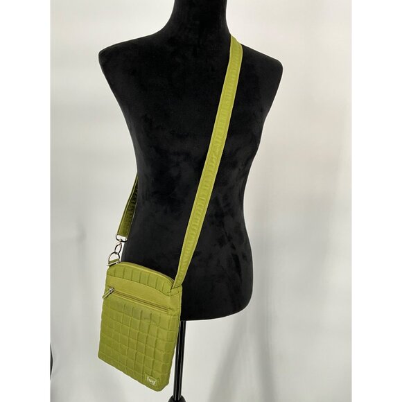 Lug Quilted Crossbody Bag With Adjustable Strap & Zipper Pocket - Olive Green - Picture 5 of 6
